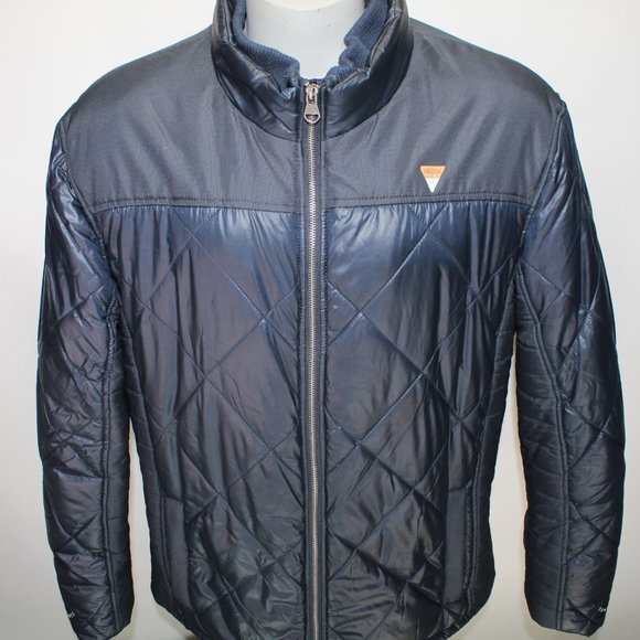 Lindbergh Quilted Field Puffer Men's 3XL XXXL Blue L/S Heavyweight Jacket Coat - Picture 3 of 14